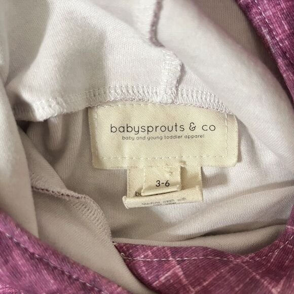 Babysprouts & Co 3-Pc Hoodie Pants Shorties Set Purple Girls Size 3-6 Months - Picture 4 of 11